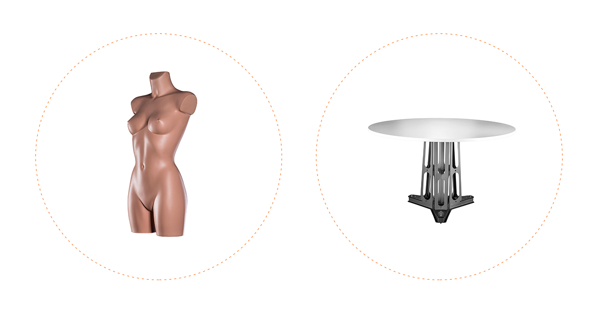 Product photography mannequin and mushroom attachments