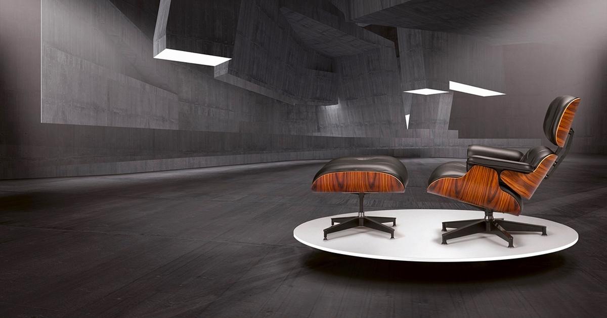 Armchair and footstool on larger photographer turntable.