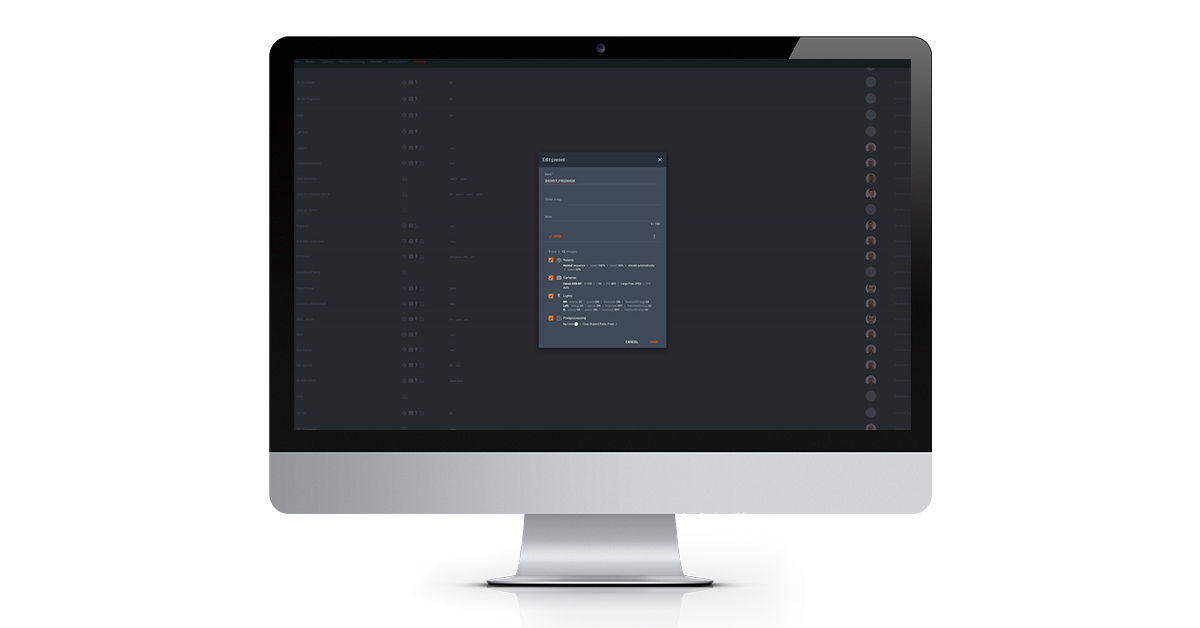 Product photography software user interface.