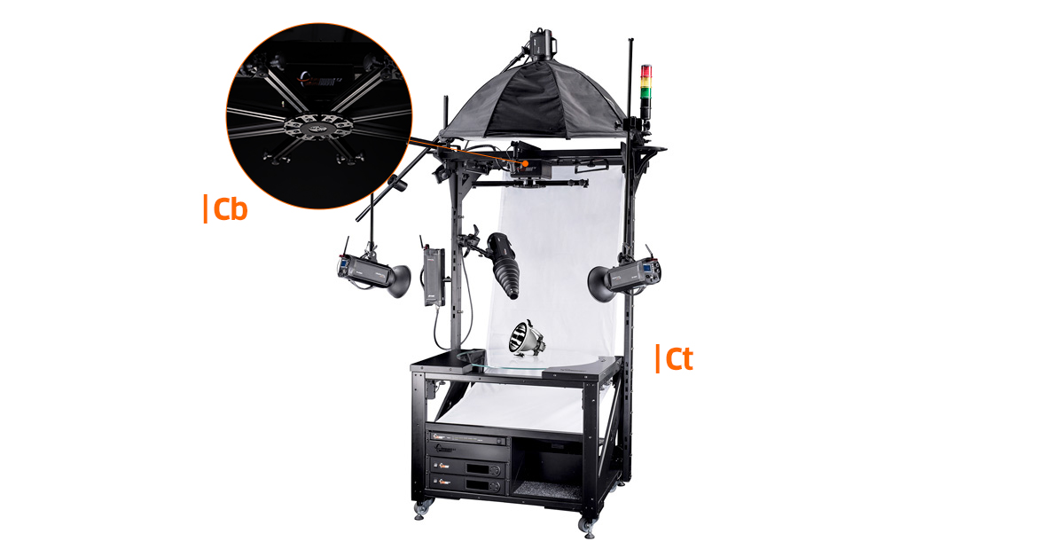 PhotoRobot device, the Cube in suspension mode.