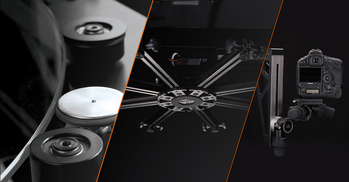 Close-ups of photography hardware and turntable mechanics.