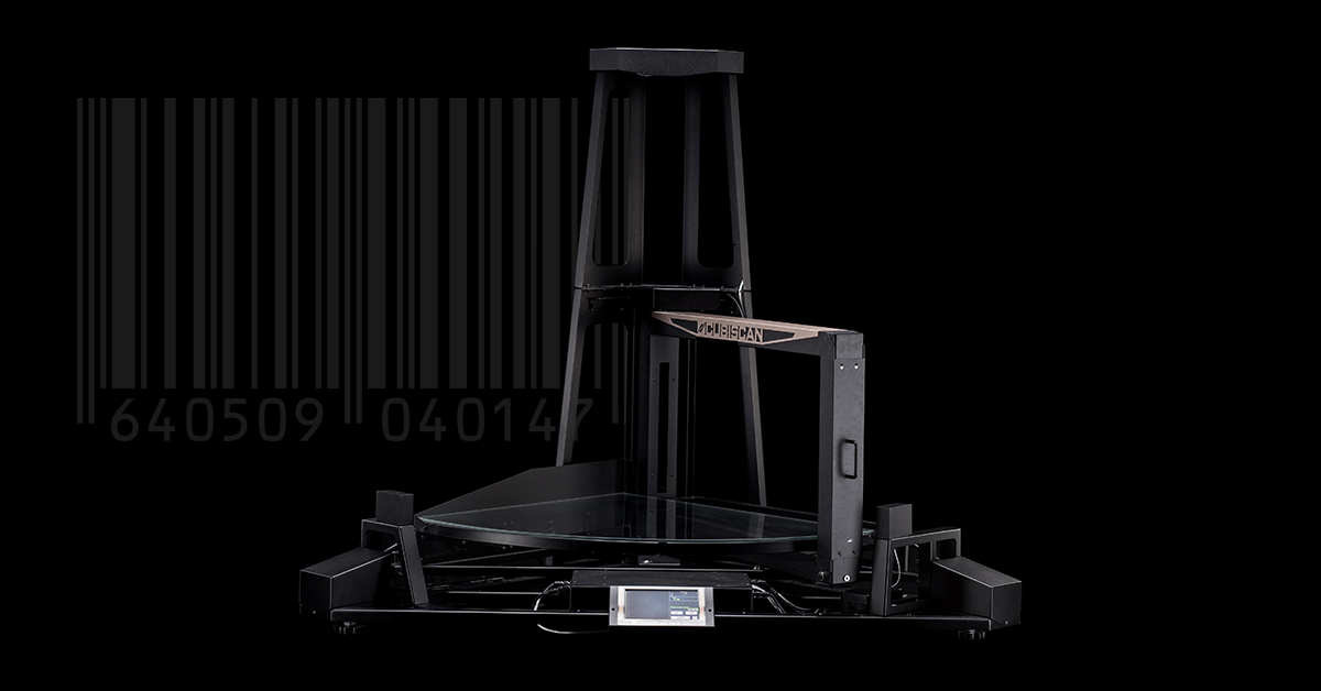 CubiScan device for weighing and measuring objects.