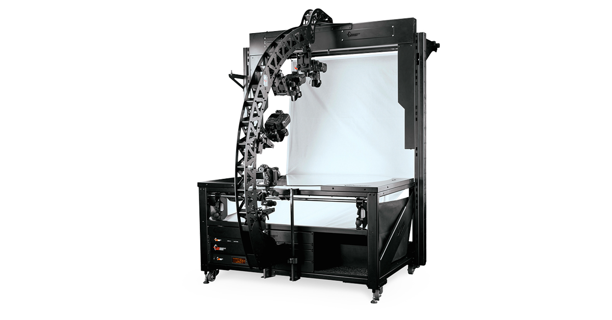 Multi camera system for footwear product photography