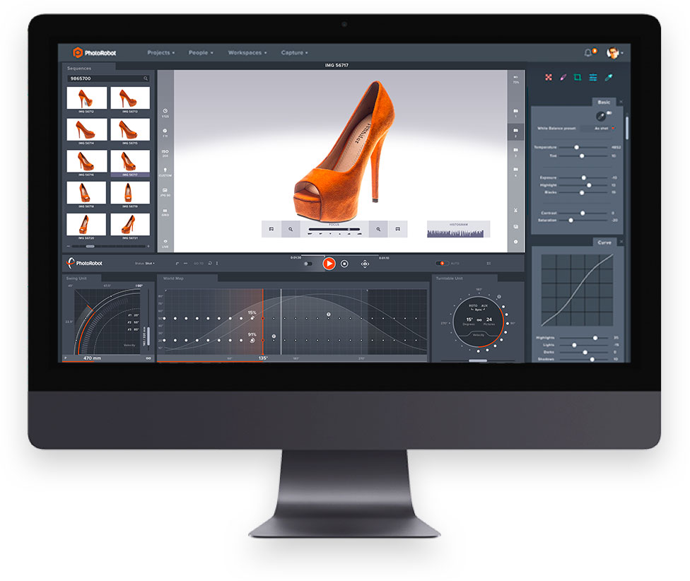 3D photography software user interface.