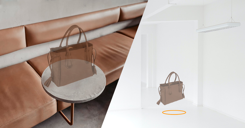 Example of augmented reality product projection.