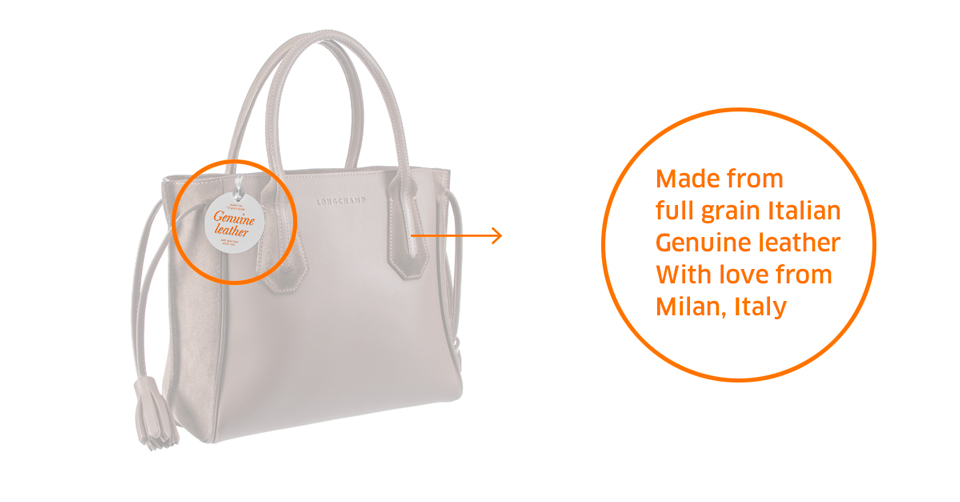 Italian leather handbag product photo