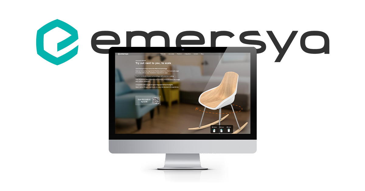 Emersya 3D product configurator user interface on tablet