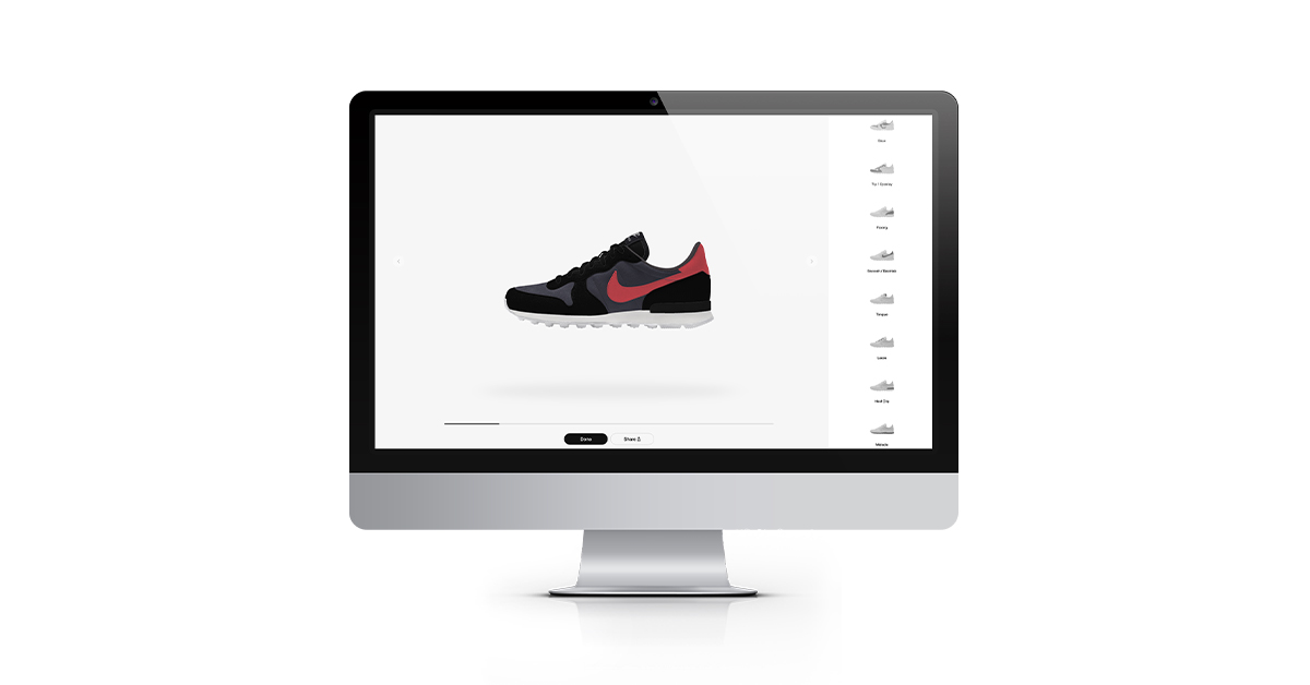 Nike's 3D product configurator for customizing footwear.