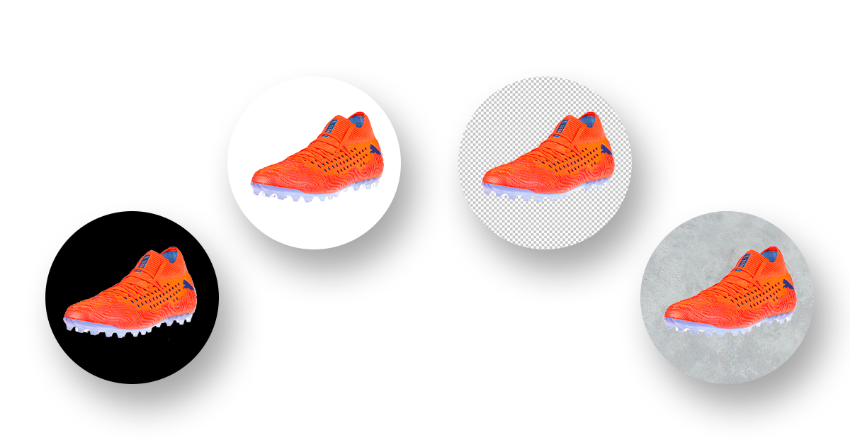 Different backgrounds footwear product content