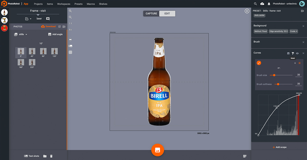 Image masking in editing software.