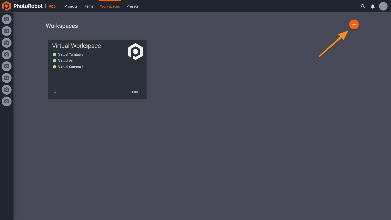 Create new product photography workspace