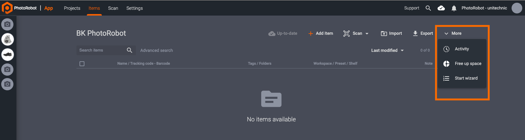 Start PhotoRobot Wizard