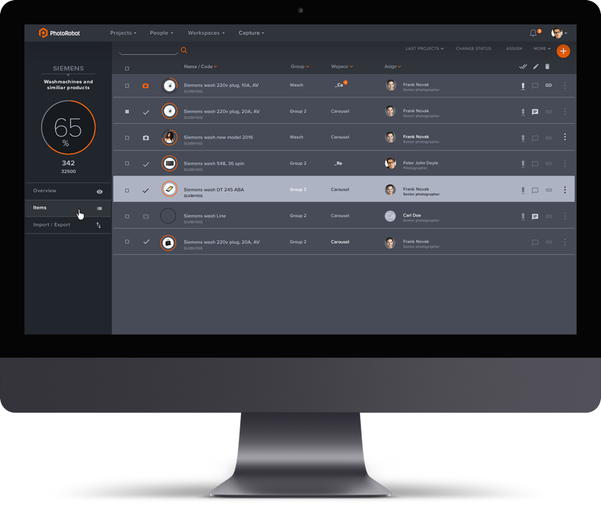 Digital asset management software user interface