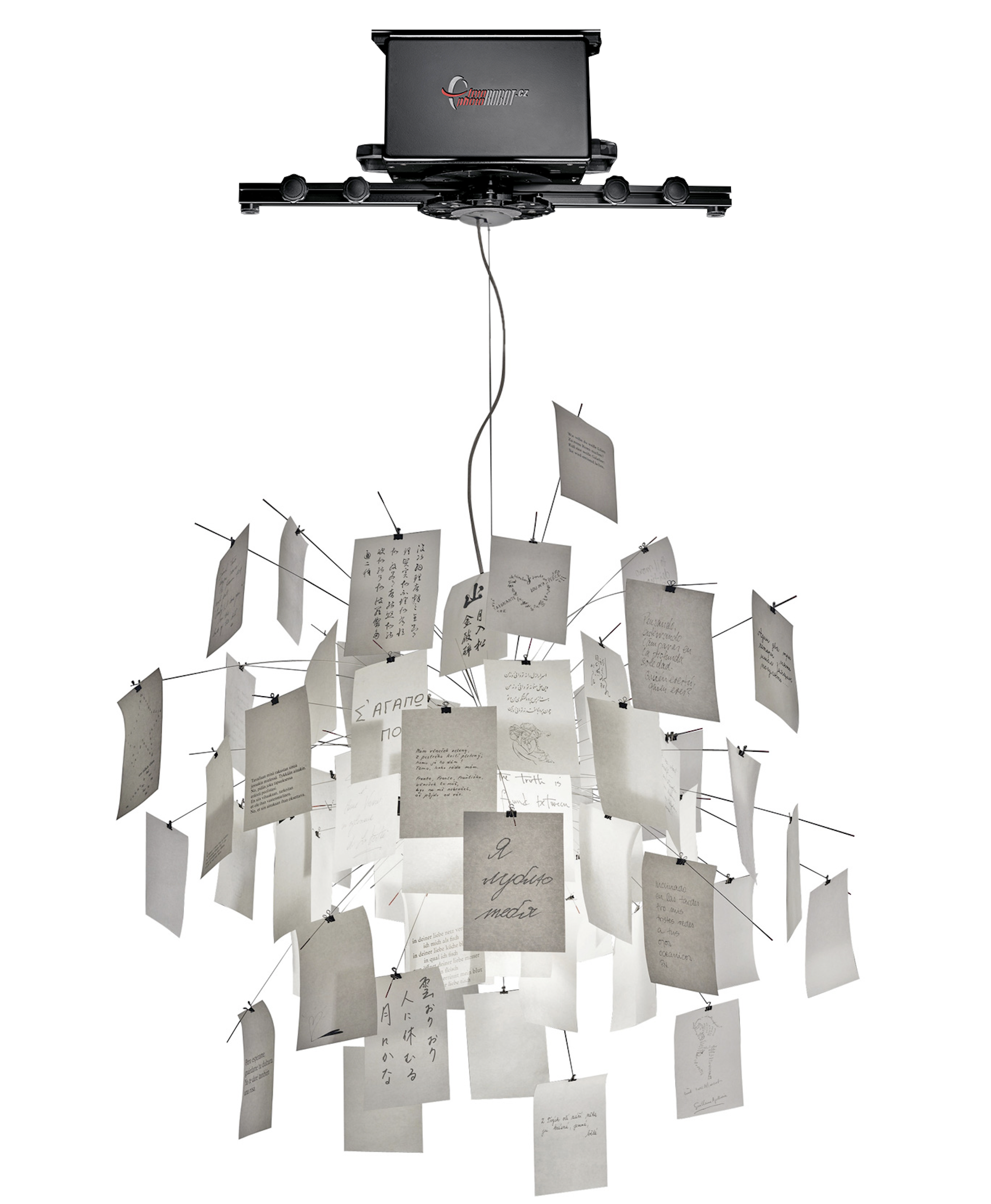 Photography device suspending items in air.