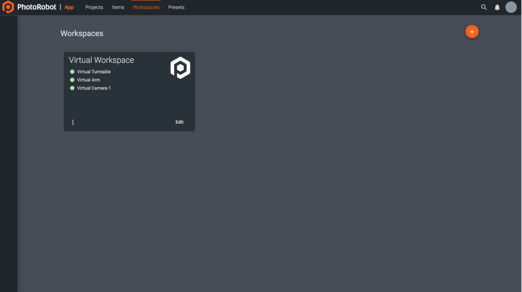 PhotoRobot software workspaces connect the system that will be in operation to Controls App.
