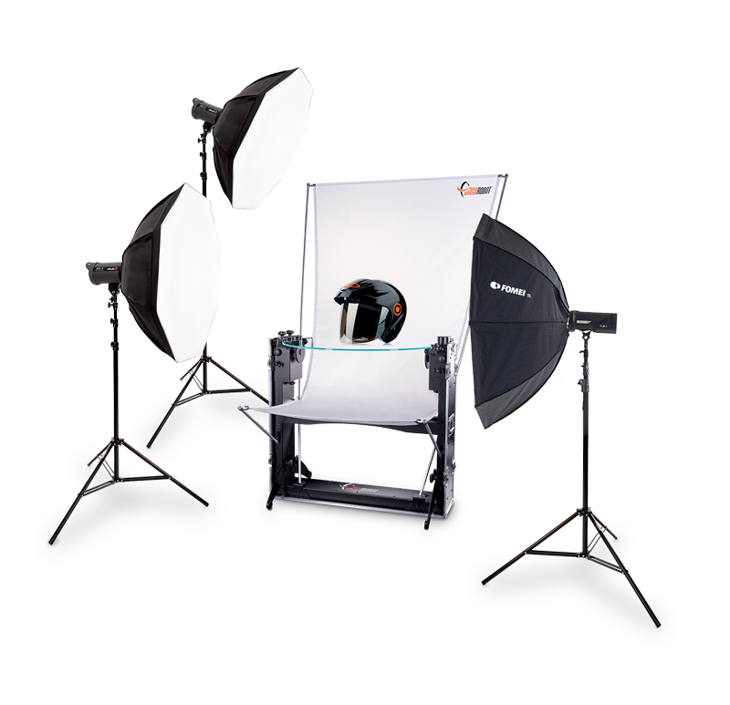 Studio lighting setup for automated product photography