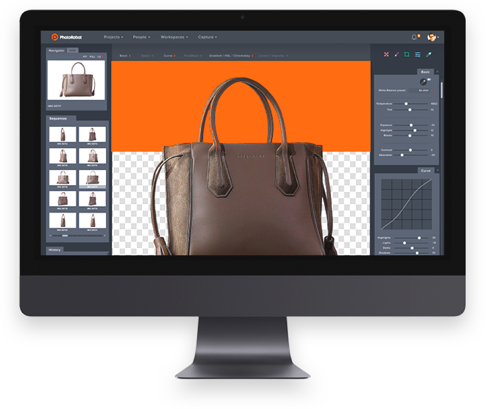Photo editing software user interface.
