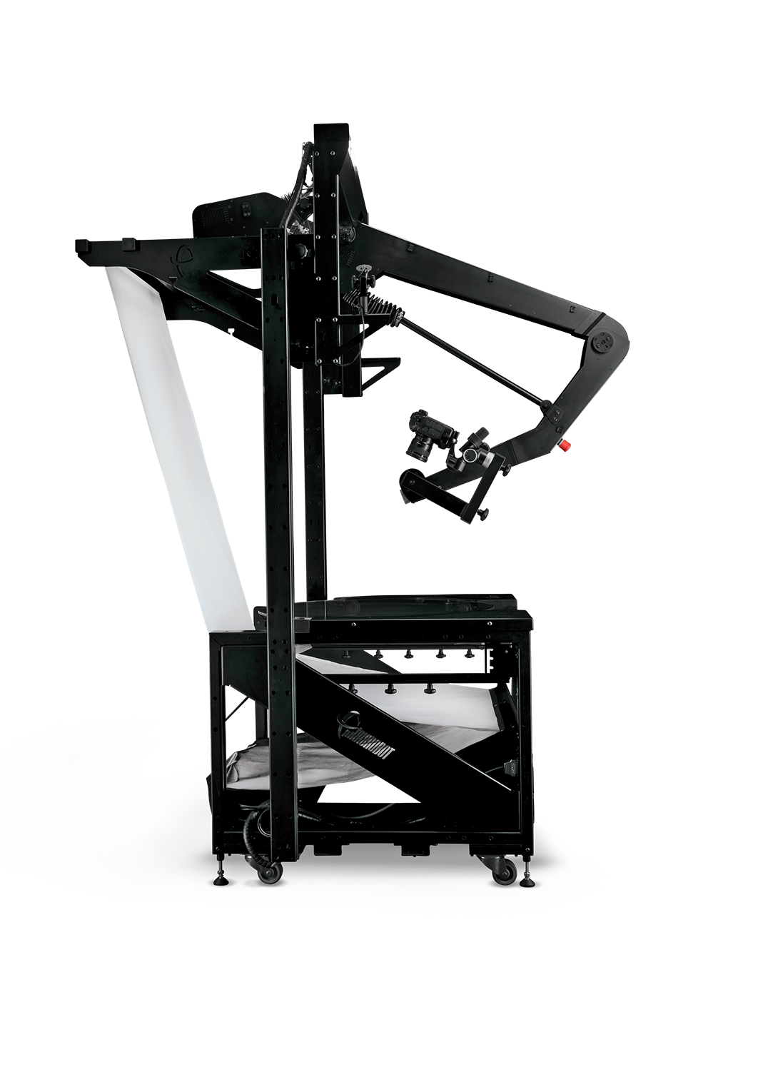 Heavy-duty motorized turntable and camera arm.