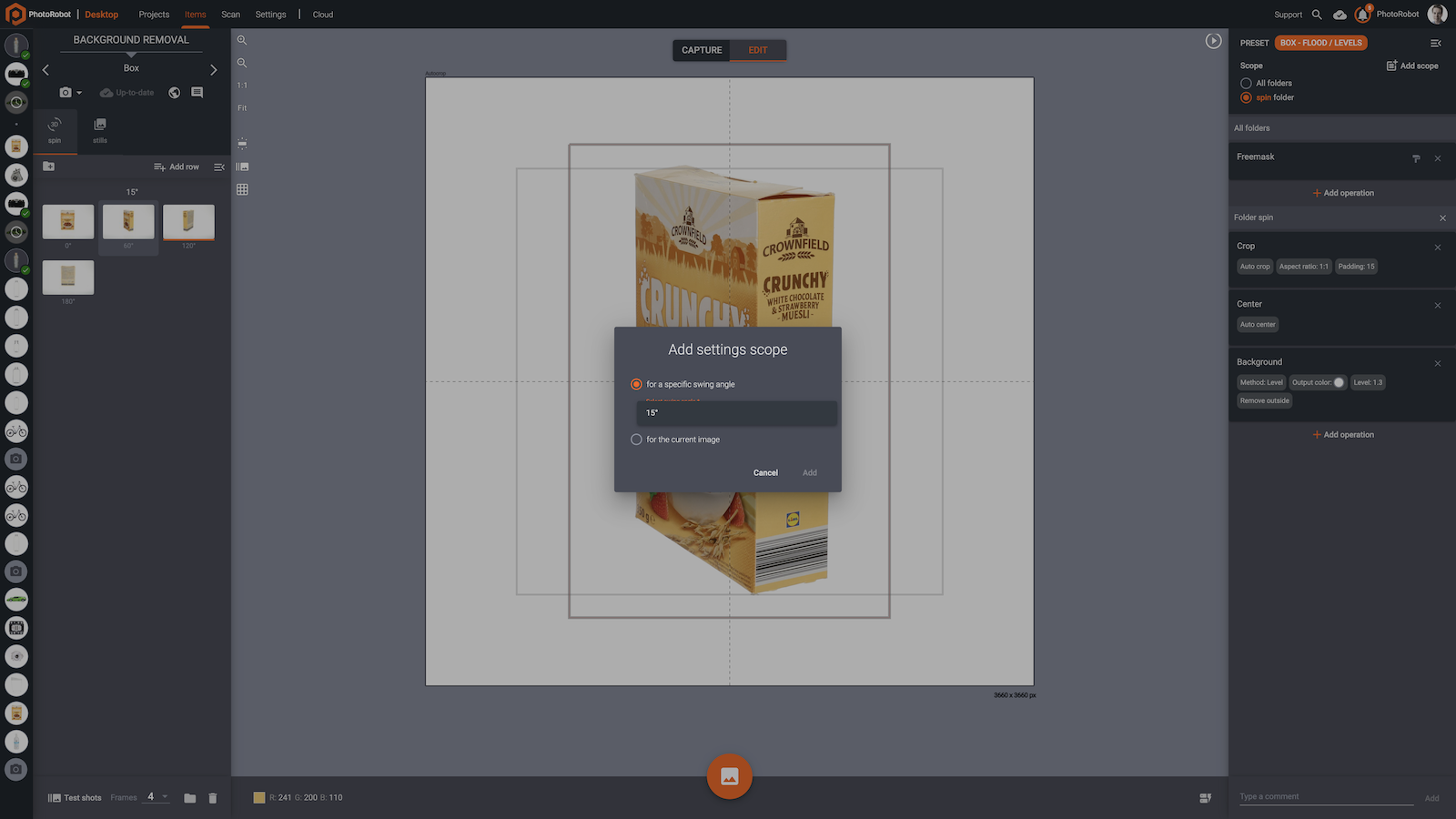 Add settings scopes across single or multiple images.